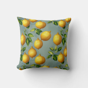 Coussin Papier peint à motif de citrons de style vintage