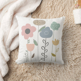 Coussin Papier peint Abstrait floral Boho