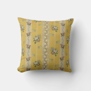 Coussin Papier peint antique vintage jaune