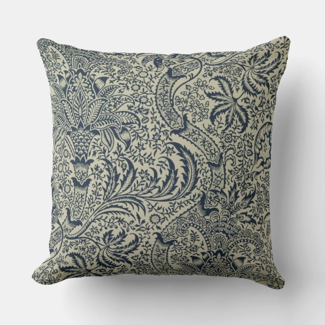 Coussin Papier peint avec style marine bleu algue (Recto)