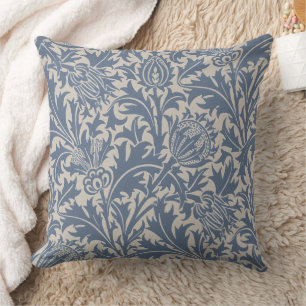 Coussin Papier peint Chardon Bleu Ardoise de William Morri