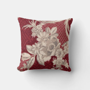 Coussin Papier peint floral blanc
