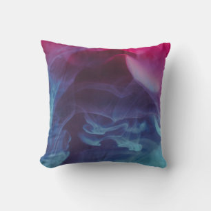 Coussin Papier peint numérique à fumée bleue, rouge et