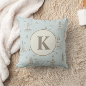 Coussin Papier Peint Phare Toile Pour Nursery | Monogramme (Couverture)