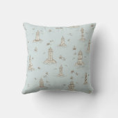 Coussin Papier Peint Phare Toile Pour Nursery | Monogramme (Verso)