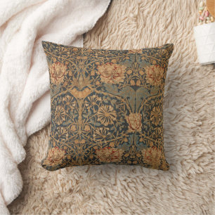 Coussin Papier peint riche de chèvrefeuille de William Mor