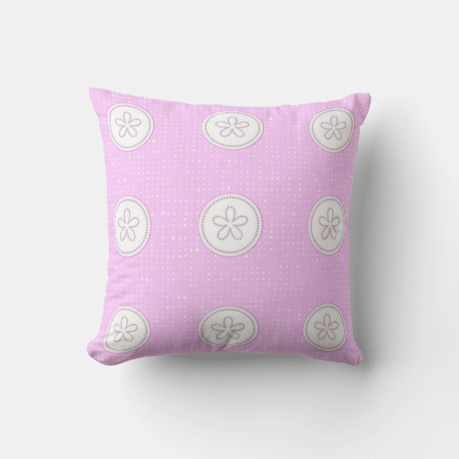 Coussin papier peint rose doux et romantique (Recto)