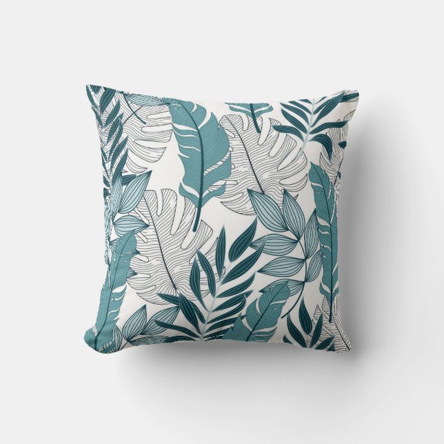 Coussin Papier peint Vintage Plante tropical. (Recto)