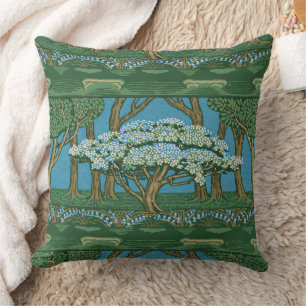 Coussin Papier peint vintage Walter Crane May Tree Forest
