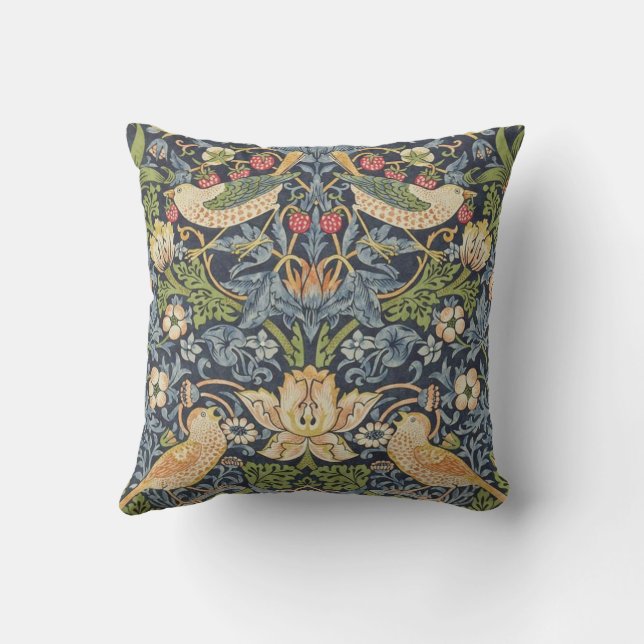 Coussin papier-peint-william-morris-strawberry-thief (Verso)