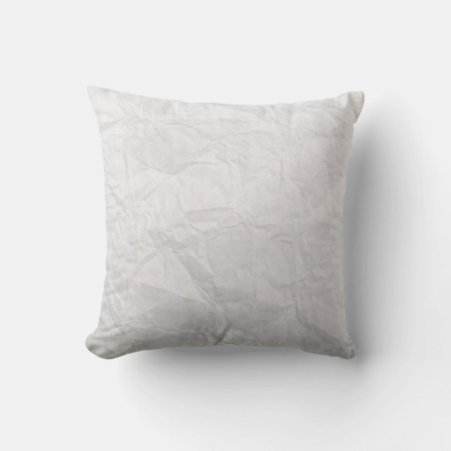 Coussin Papier ridé blanc texture mignonne (Recto)