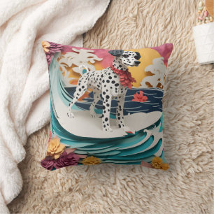 Coussin Papier Rococo Dalmatien Surf Couleurs Pastel