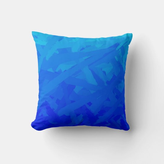 Coussin Papier Tissu Abstrait Gradient Bleu (Recto)