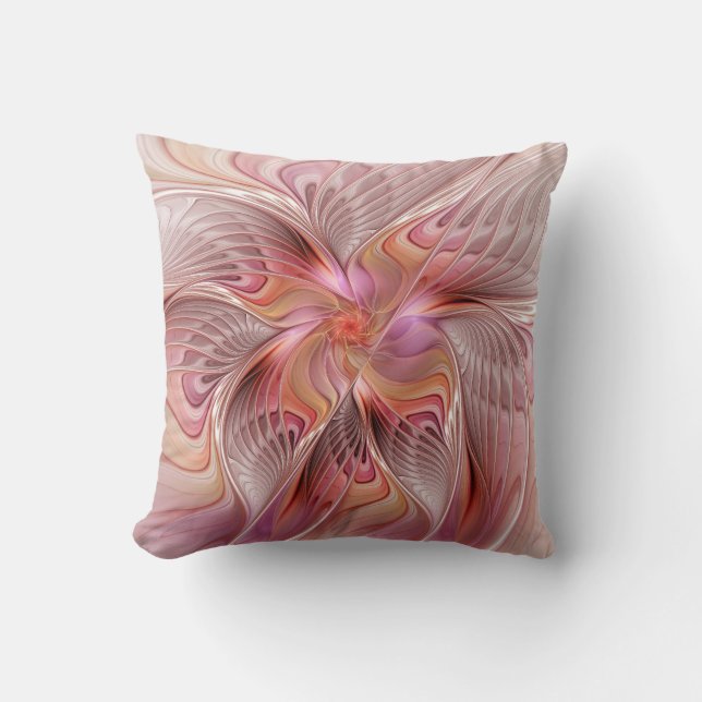 Coussin Papillon Abstrait Coloré Fantaisie Art Fractal (Recto)