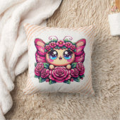 Coussin Papillon adorable avec couronne de fleurs (Couverture)