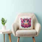 Coussin Papillon adorable avec couronne de fleurs (Chaise)