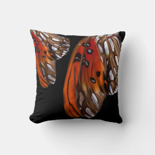 Coussin papillon - Ailes orange de papillon