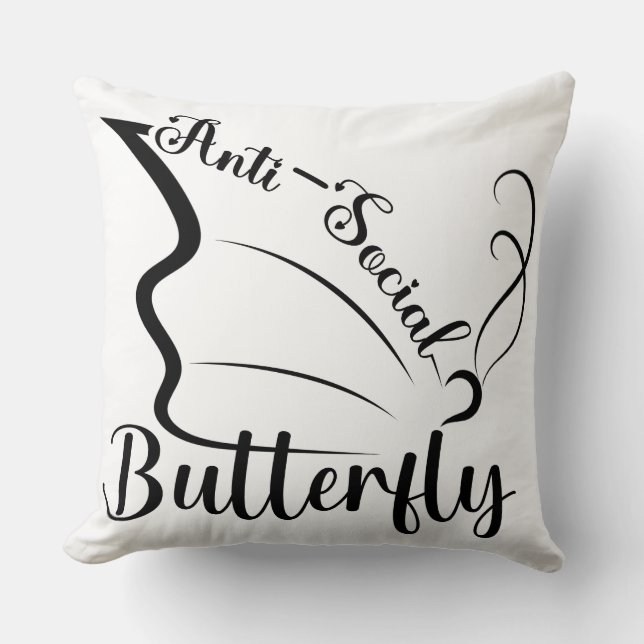 Coussin Papillon anti-social (Recto)