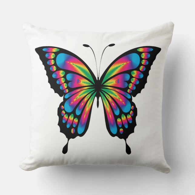 coussin papillon arc-en-ciel (Recto)