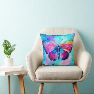Coussin Papillon arc-en-ciel 2