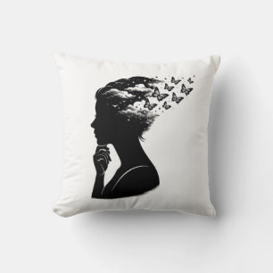 Coussin Papillon artistique ciel nocturne esthétique