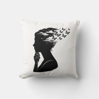 Coussin Papillon artistique ciel nocturne esthétique