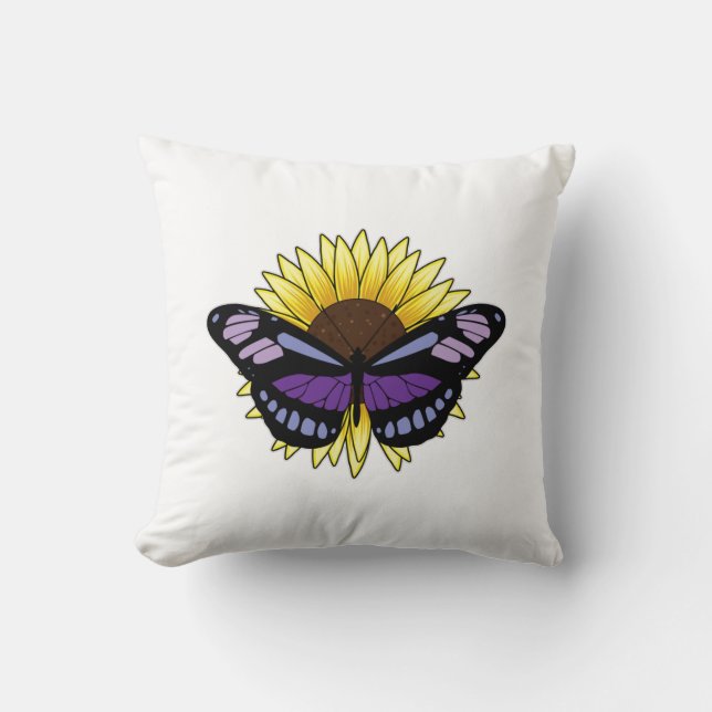 Coussin Papillon au tournesol (Recto)