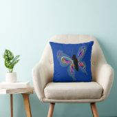 Coussin Papillon avec Arrière - plan bleu gras (Chaise)