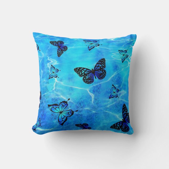Coussin Papillon bleu (Recto)