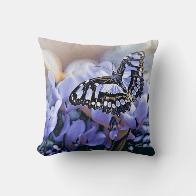 Coussin Papillon bleu (Recto)