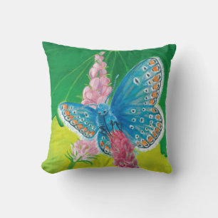 Coussin Papillon bleu de Chapmans (thersites en polyommatu