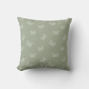Coussin Papillon Bohème Moderne Bébé Fille Neutre Vert Sau