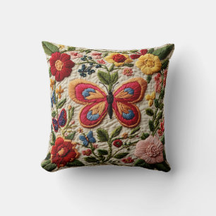 Coussin Papillon Brodé