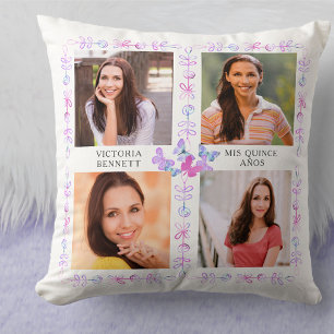 Coussin Papillon Ciel rose Papillons 4 Photo Collage