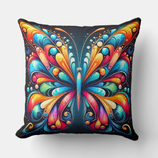 Coussin Papillon coloré Art | Une Nature Vibrante