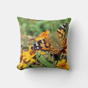 Coussin Papillon de la dame peint sur l'oreiller à lancer 