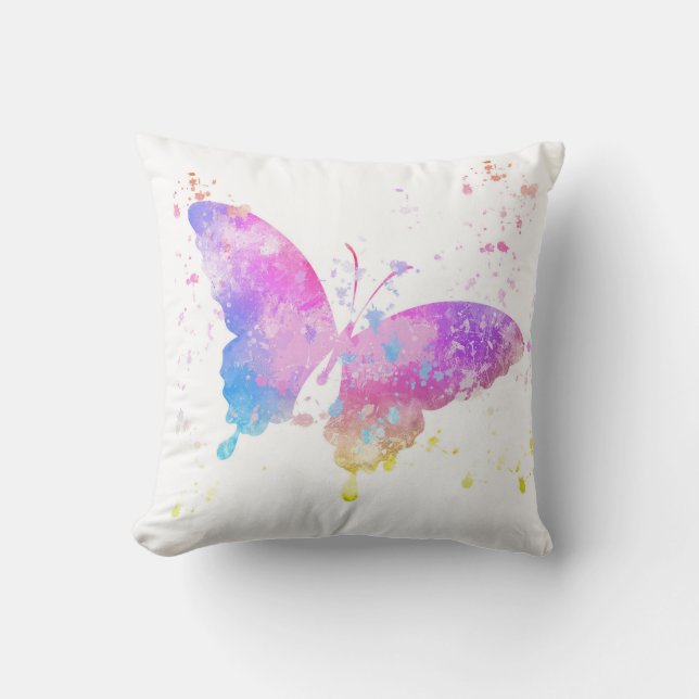 Coussin Papillon de peinture (Recto)