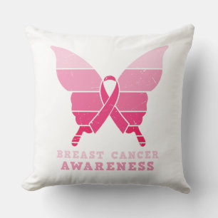 Coussin Papillon de sensibilisation au cancer du sein - Ru