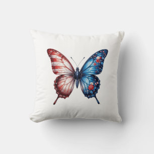 Coussin Papillon du drapeau américain