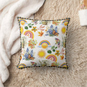 Coussin Papillon du jardin de printemps Arc en ciel Vert s (Couverture)