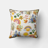 Coussin Papillon du jardin de printemps Arc en ciel Vert s (Verso)