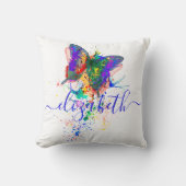 Coussin Papillon éclaboussé personnalisé   (Recto)