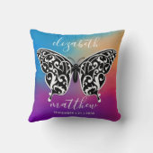 Coussin Papillon Élégant et Design Coucher de Soleil Color (Verso)