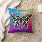Coussin Papillon élégant et design de coucher de soleil co (Couverture)
