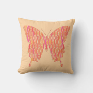 Coussin Papillon en impression abstraite - nuances d'orang