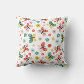 Coussin Papillon et motif floral (Verso)