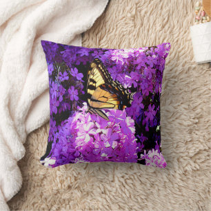 Coussin Papillon et Phlox
