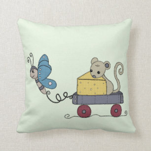 Coussin Papillon et souris