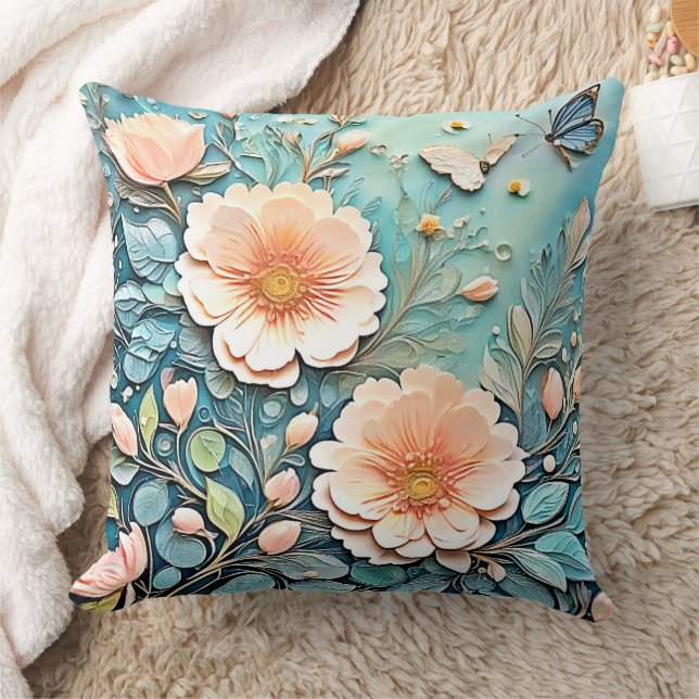 Coussin Papillon floral Pastel Art (Couverture)