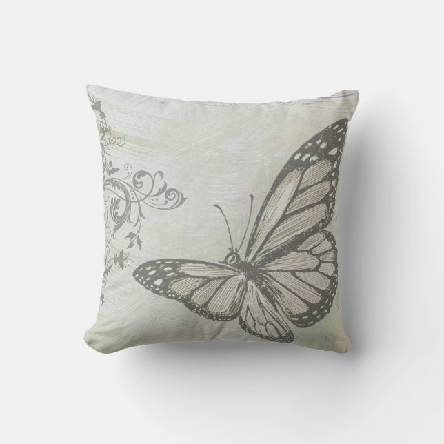 Coussin Papillon gris (Recto)